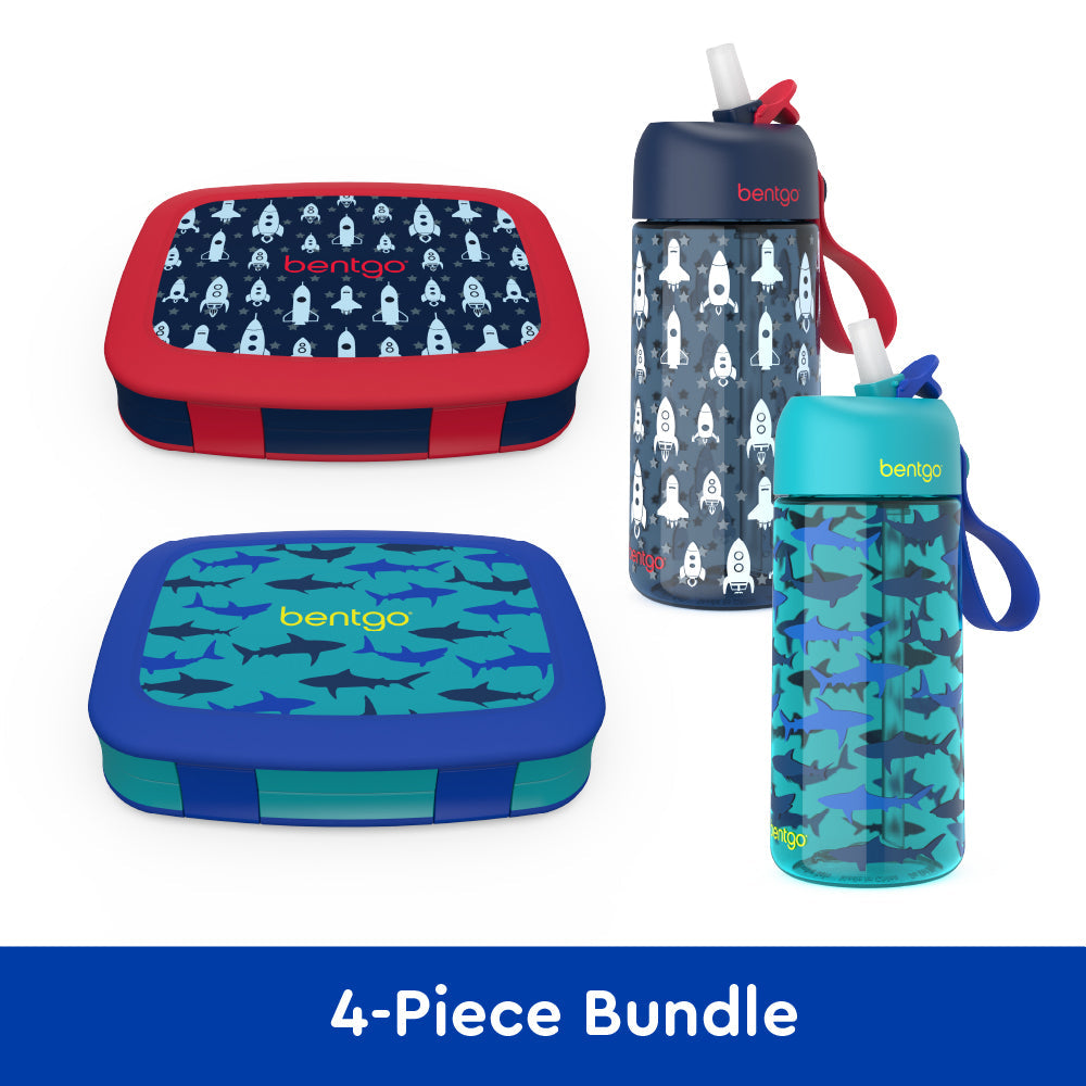 bentgo-kids-prints-lunch-boxes-and-water-bottles-b4 bentgo-lunch-box-bottle-bundle-rocket-shark-1.jpg